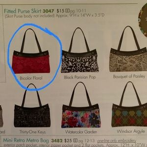 Thirty-one Fitted Purse Skirt Pink Bicolor Floral